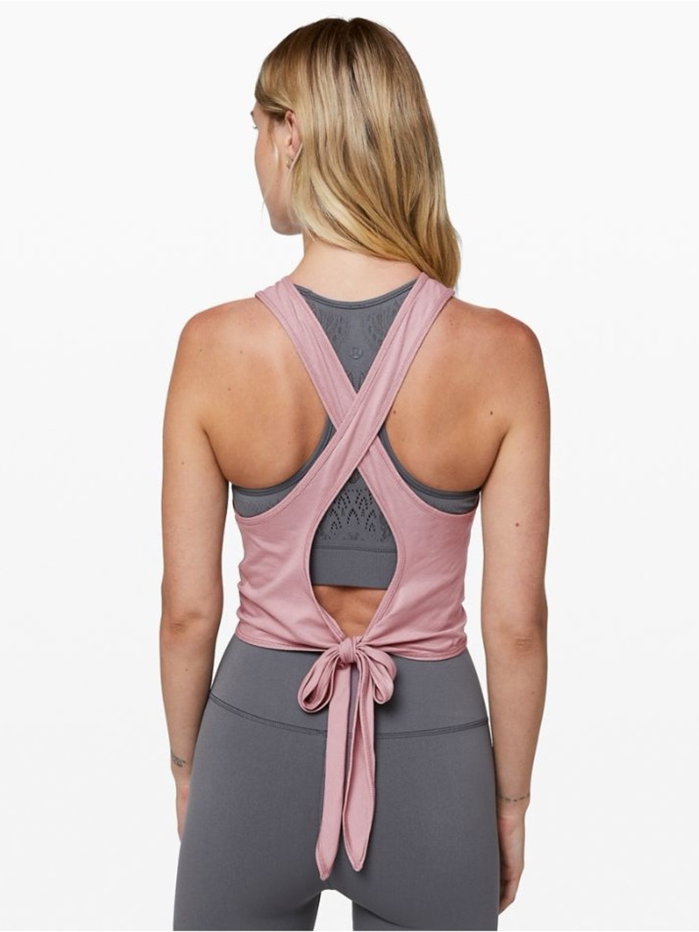 Lululemon Turn to Tie Dusty Pink Crisscross Tie-Back Tank